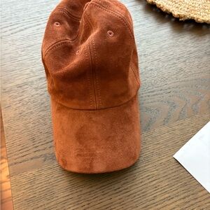 Madewell Brown Goat Suede Baseball Cap | Leather Strap | One Size